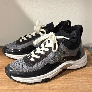 CHANEL Black and Gray Women's Sneakers
